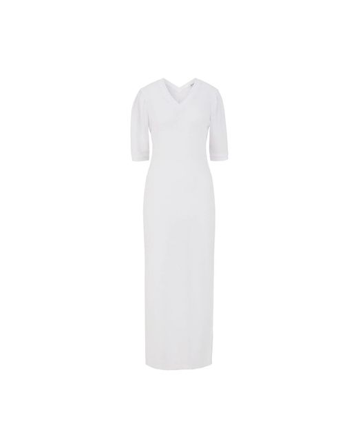 NUMBAT White Fay Ribbed Midi Dress With Side Slit