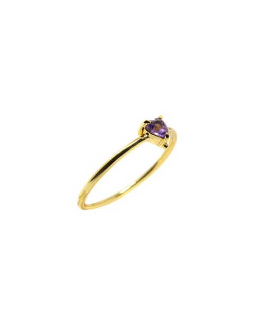 NASI SILVER Metallic Yours Heart Ring- Amethyst