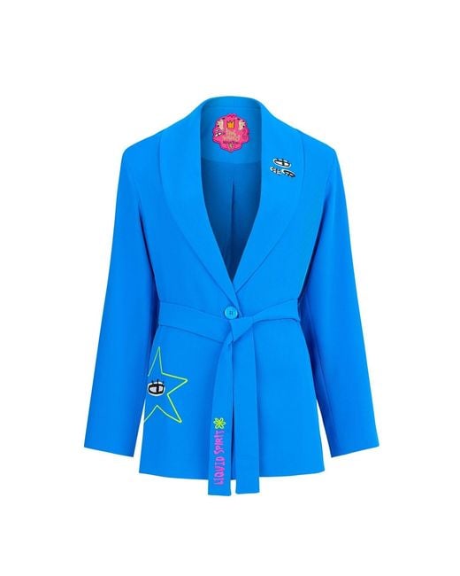 King Naked Blue Heartbeat Oversized Jacket