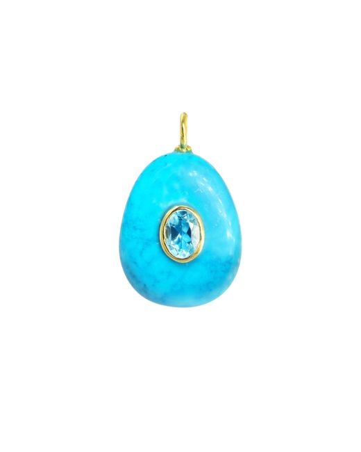 KAMARIA Blue Howlite Gemstone Pendant With Topaz