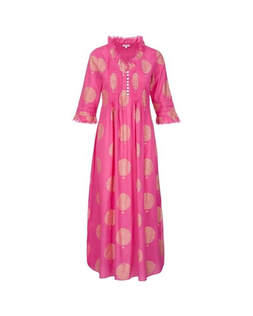 At Last Pink Cotton Annabel Maxi Dress