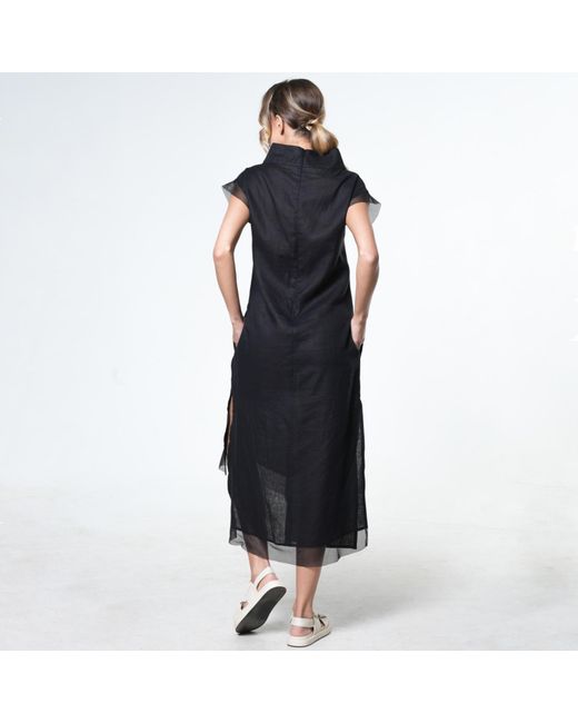 Metamorph Blue Asymetric Linen Dress
