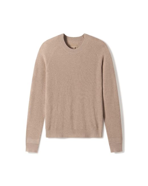Weston Jon Boucher Natural Valen Waffle Knit Cashmere And Wool Fitted Lightweight Sweater for men