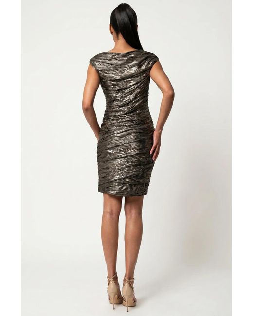 Luna Fashion House Gray Short Metallic Dress, Laura