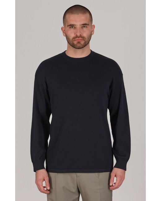 Paul James Knitwear Blue Lightweight Cotton Ollie Oversized Knitted Top for men