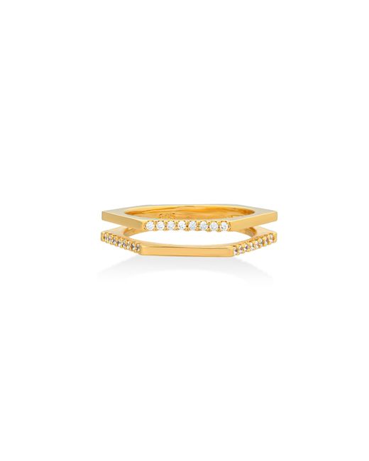 Shabella Nyc White Dual Rectangular Ring