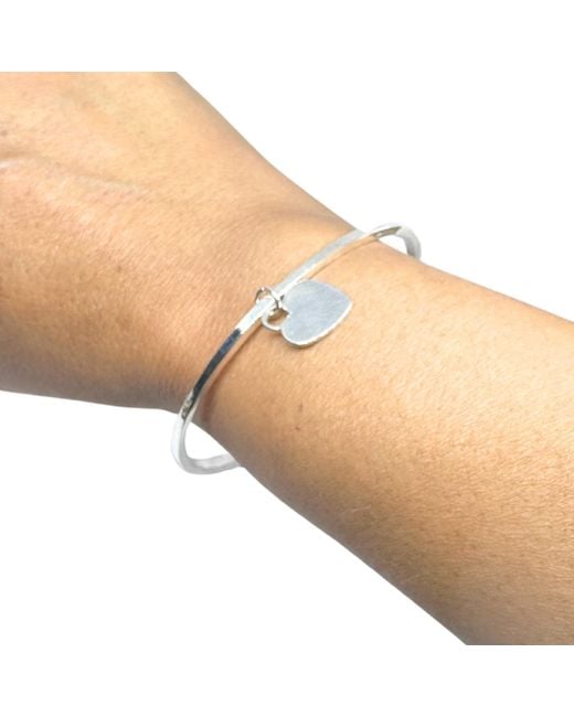 Tg-Jewellery by Tamara Gervasio Metallic Recycle Sterling Heart Charm Bangle – Handcrafted