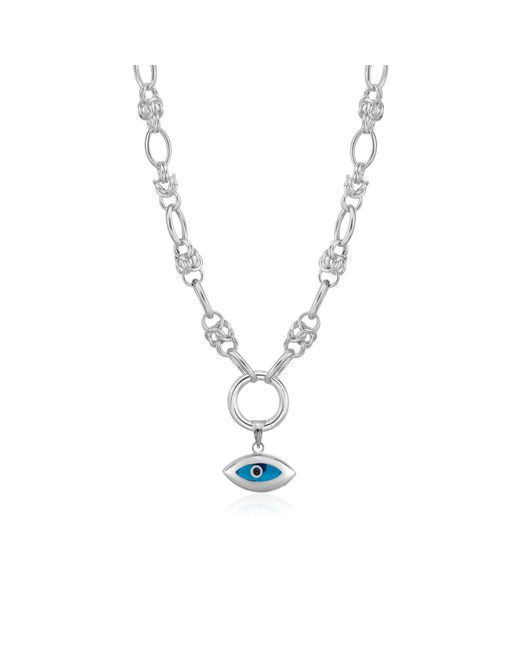 The Pheia Metallic Power Loop Chain Necklace With Evil Eye