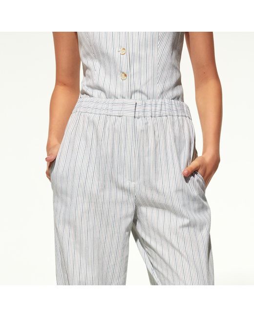 NAZLI CEREN Gray Maith Buttoned Cuffs Cotton Trousers