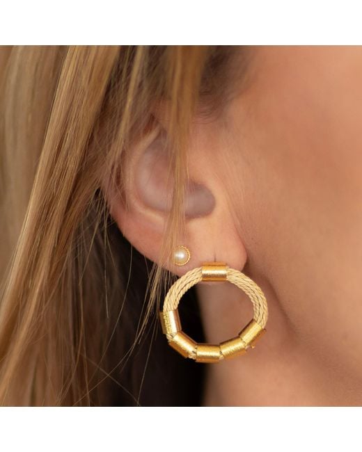 Nart Nature Making Art Metallic The Rings Buriti Natural Fiber Earrings