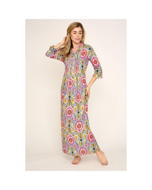 At Last Purple Cotton Annabel Maxi Dress
