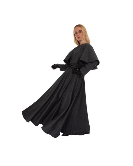 Sofia Tsereteli Black Formal Wool Dress Coat