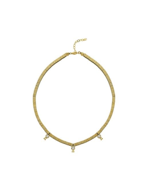 LINYA JEWELLERY Metallic Verta Hematite Stone Necklace