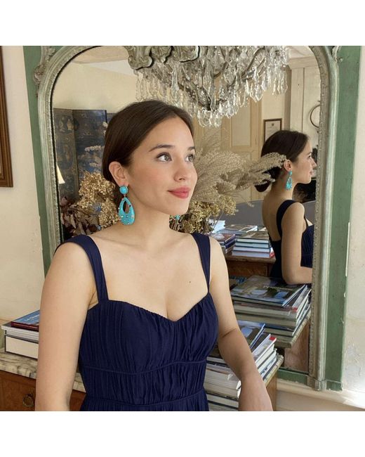 Michael Nash Jewelry Green Estelle Studded Resin Large Hoop Earrings