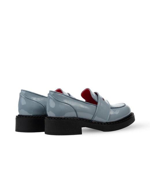 Rosamund Muir London Blue Stratford Patent Loafers