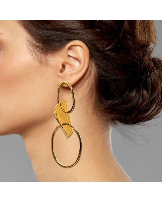 Jaredjamin Metallic Viviane Post Drop Earrings