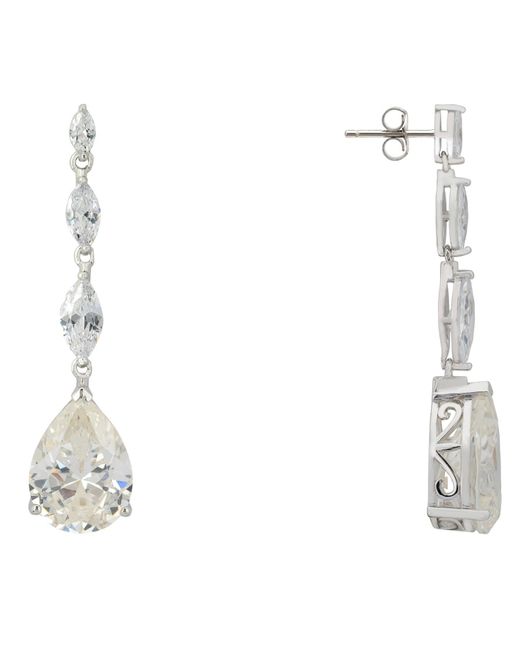 Latelita London White / Neutrals Zara Teardrop Moissanite Gemstone Earrings Silver