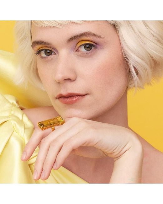 Bounkit Metallic Lucille Ring Lemon Quartz