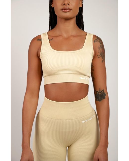 Bellaria Brown Cabernet Sculpt Sports Bra- Cream