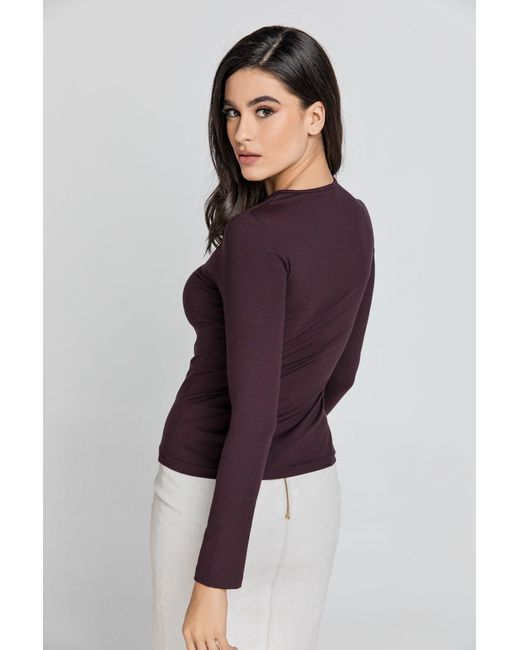 Conquista Purple Jersey Top By Fashion