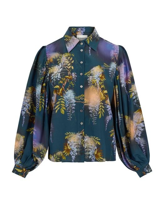 Klements Blue Paints Silk Blouse