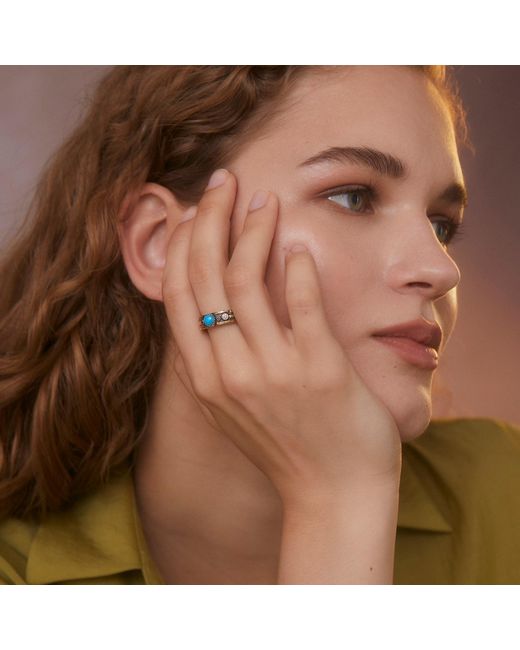 Emma Chapman Jewels Metallic Diamond Sapphire Band Ring