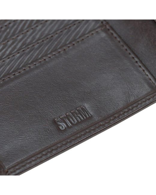 Storm Black Plutus Leather Embossed Wallet for men