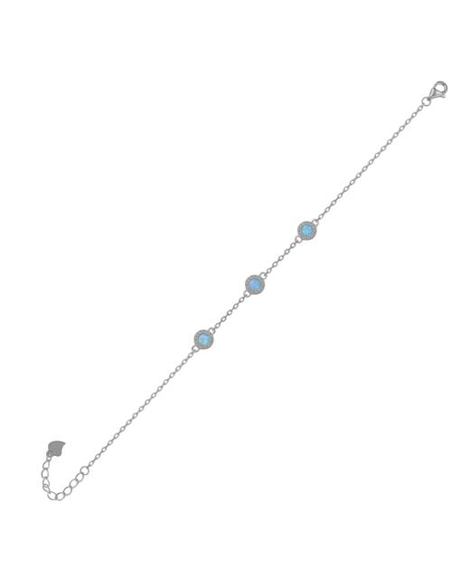 Spero London Metallic Blue Opal Jewelled Sterling Bracelet