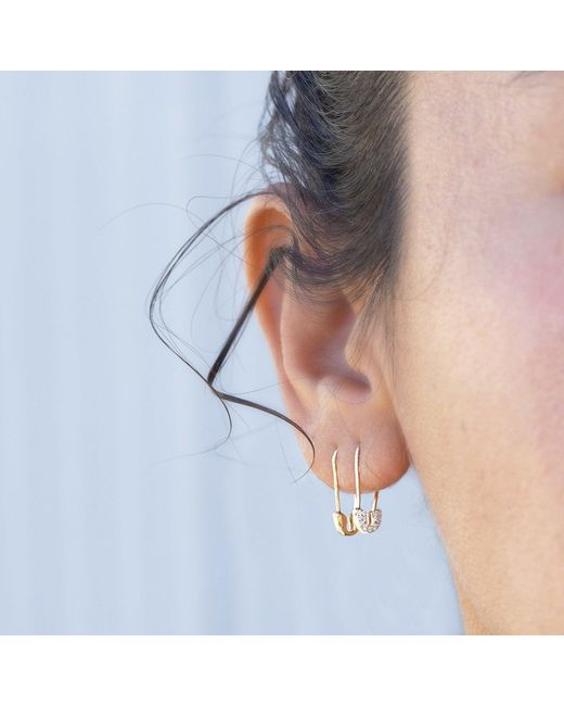 Maya Brenner Metallic Safety Pin Earring