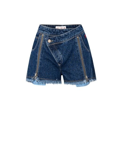 Pcfg Blue Free Heaven Short With Zip Details