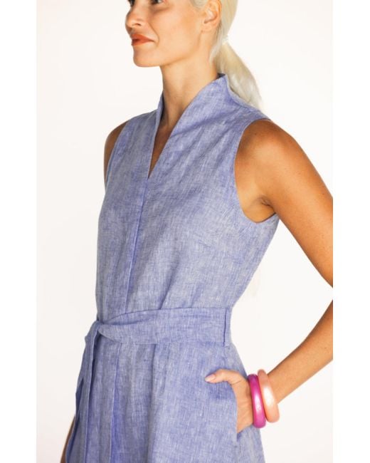 MARICEL Purple Fabi Linen Long Dress