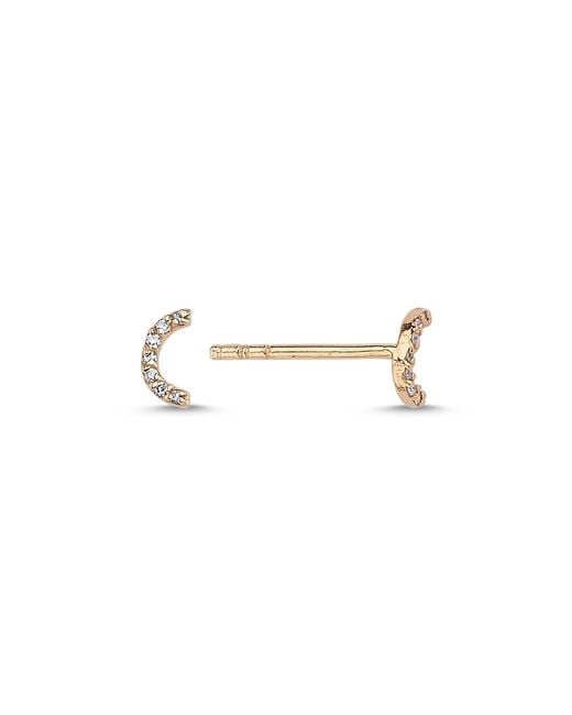 Ecce | Artisan Diamonds Metallic Single 14K Tiny Diamond Crescent Star Earring