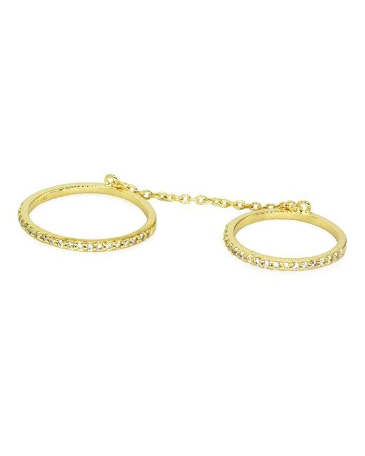 KAMARIA Metallic Double Chain Ring