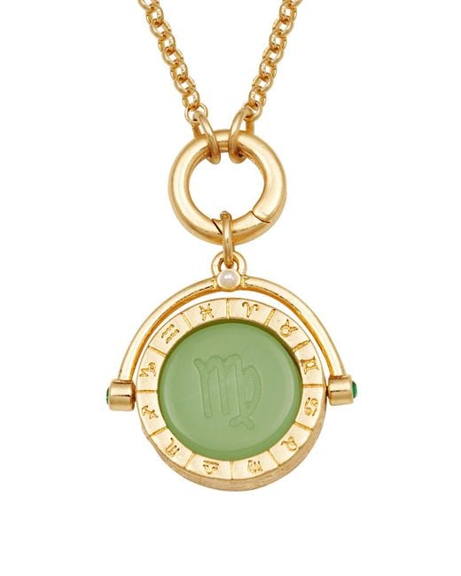 Fable England Metallic Virgo Zodiac Spinner Necklace