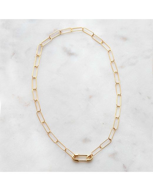 Kris Nations Metallic Safety Pin Chain Necklace