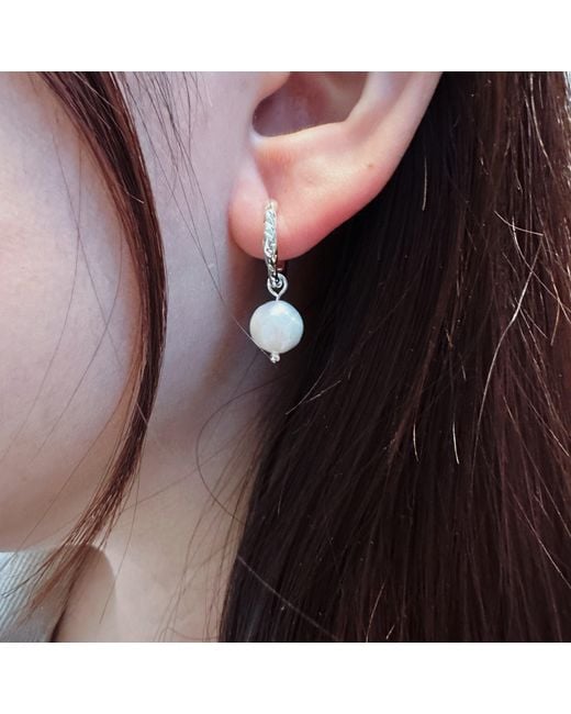 Ninemoo Metallic Serenity Moonlight Pearl Earrings