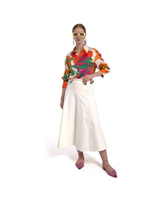 Lalipop Design Green Viscose Satin Button-Down Blouse