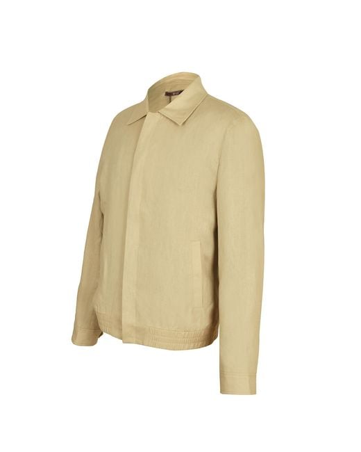 DAVID WEJ Natural Neutrals Hugo Linen Aviator Jacket for men