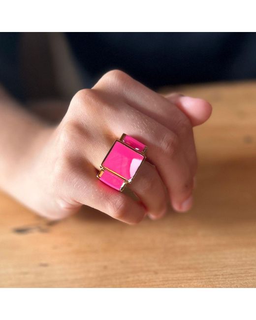 THE ROSE Pink Neon Bague One Sculptural Ring