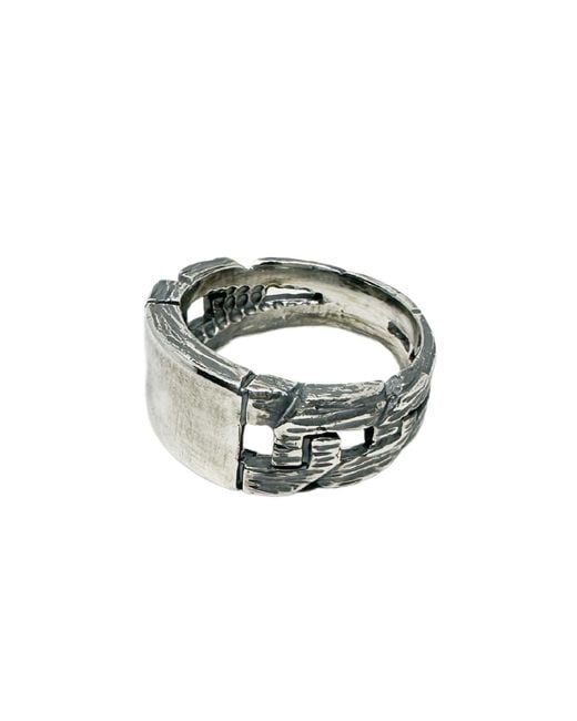 Tg-Jewellery by Tamara Gervasio Green Chain & Plate Ring – Sterling, Handmade for men