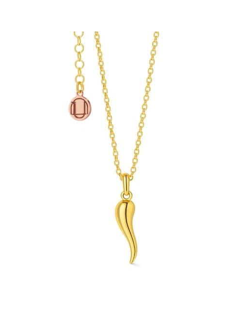 Unaloe Metallic Plated Enamel Cornicello Necklace – Italian Handmade Good Luck Charm