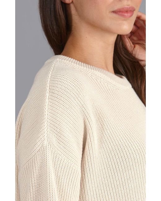 Paul James Knitwear Pink Neutrals Cotton Ribbed Crew Neck Tiffany Jumper