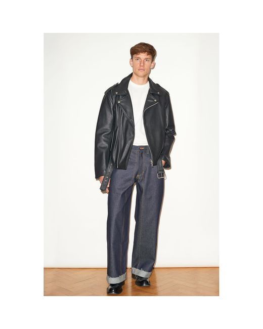 Hegarty Black Leather Biker Jacket