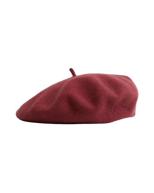 Lost Pattern Red Bon Chic Wool Beret- Bordeaux