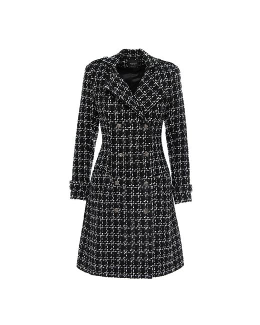 AVENUE No.29 Black Double Breasted Military Coat With Contrast Buttons –