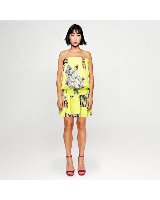 Maxjenny Yellow Beach Mini Dress