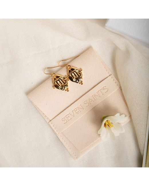 Seven Saints Metallic Scorpio Vintage-Style Dangle Earrings, Plated