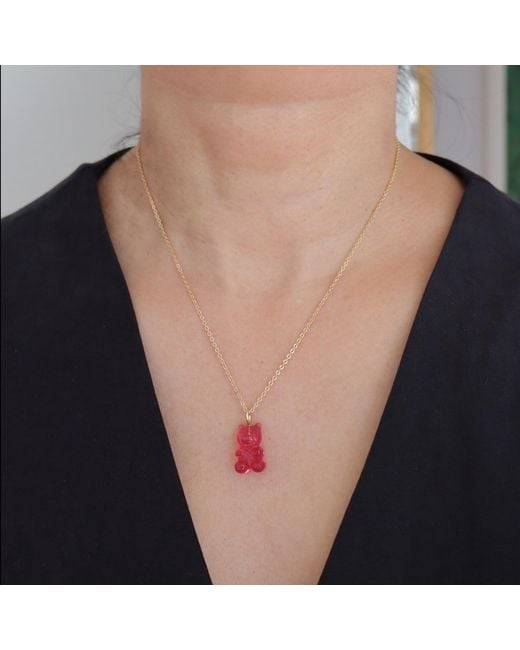 Hye Jane Jewelry Pink Berry Quartz Gummy Bear Necklace