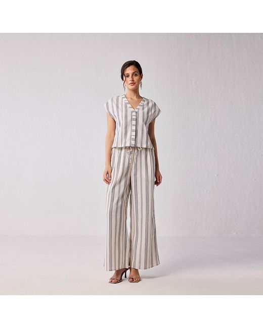 REISTOR Brown Wide-Leg Drawstring Pants