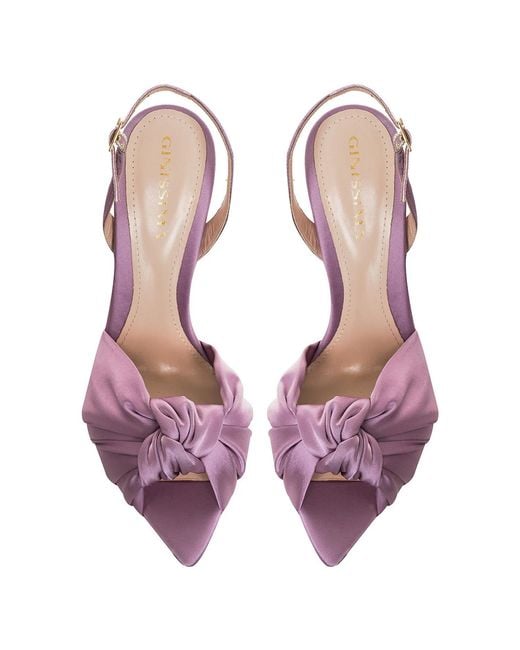 Ginissima Purple Sofia Satin Sandals